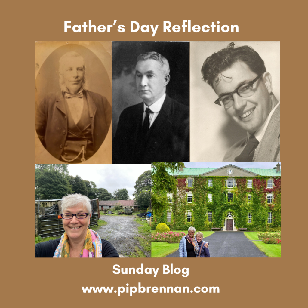 Composite image - top row left to right, my great grandfather Patrick Brennan my grand father Patrick Brennan my father Gerard Brennan, bottom row left me at Corballa, Sligo, me at Maynooth College with my American cousin